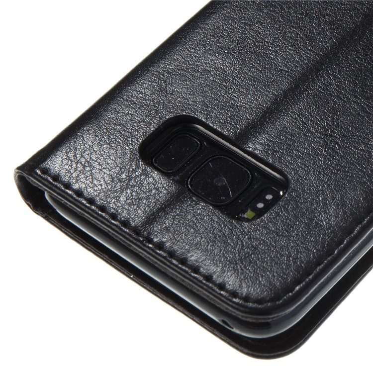 Imprint Colored Butterfly and Flower Leather Wallet Case for Samsung Galaxy S8 G950 - Black-3