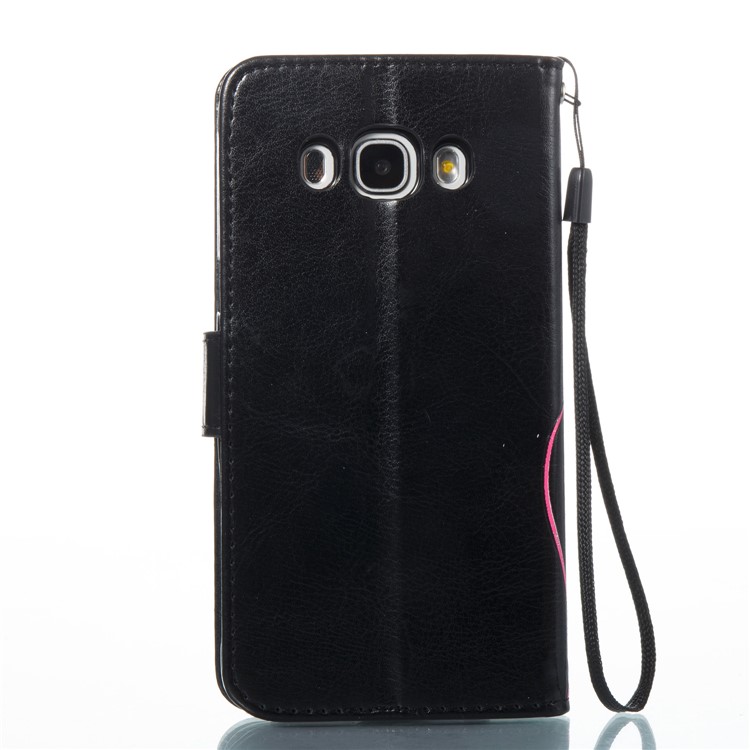 Imprint Colored Butterfly and Flower Leather Case Accessory for Samsung Galaxy J5 (2016) J510 - Black-8