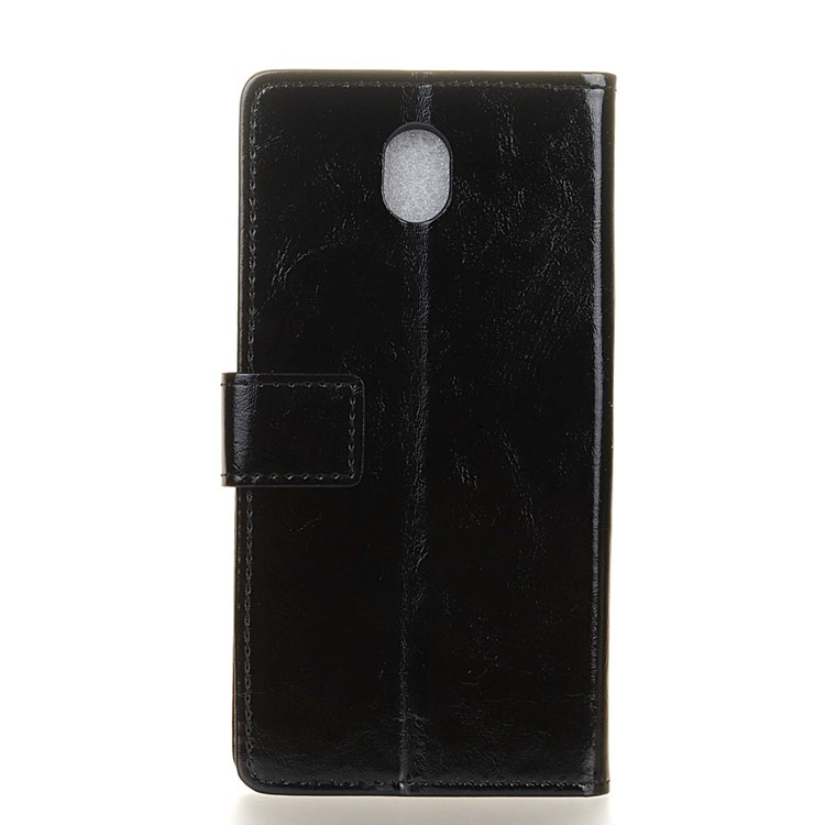 Crazy Horse Wallet Leather Phone Case Stand for Samsung Galaxy J7 (2017) EU Version - Black-2