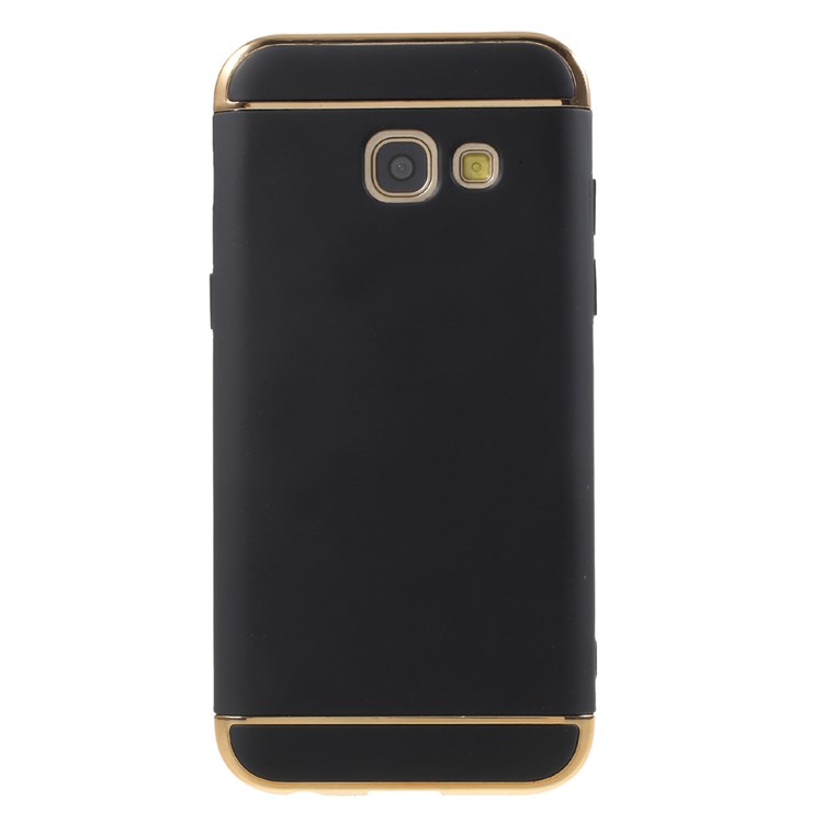 Matte Finish Electroplating Plastic Detachable 3-in-1 Back Case for Samsung Galaxy A3 (2017) - Black-2