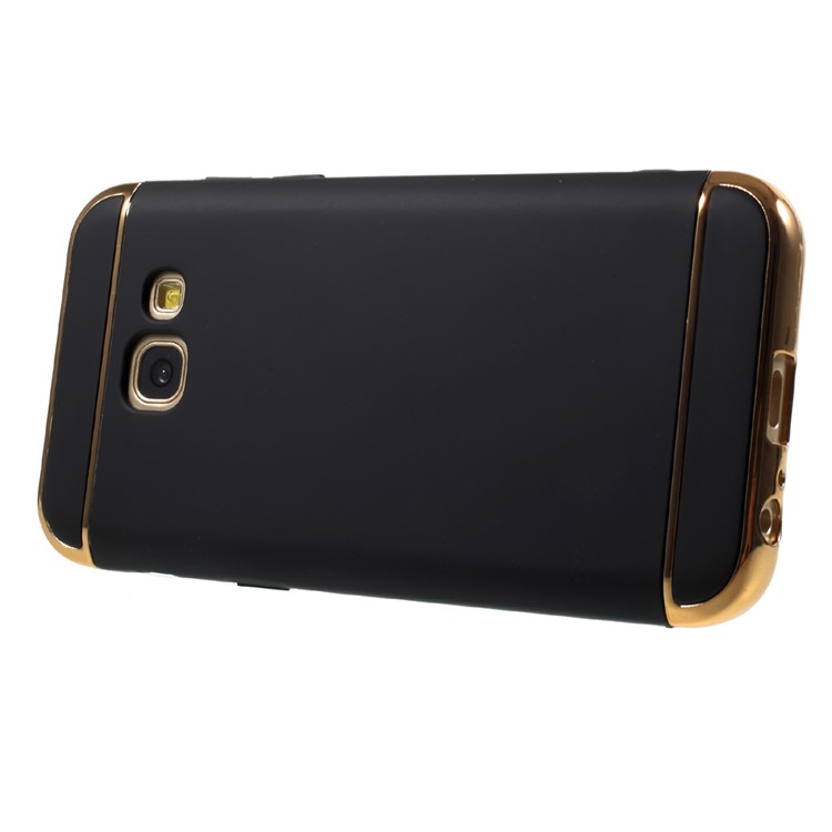 Matte Finish Electroplating Plastic Detachable 3-in-1 Back Case for Samsung Galaxy A3 (2017) - Black-3