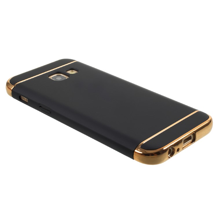 Matte Finish Electroplating Plastic Detachable 3-in-1 Back Case for Samsung Galaxy A3 (2017) - Black-4