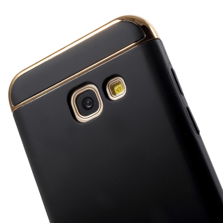 Matte Finish Electroplating Plastic Detachable 3-in-1 Back Case for Samsung Galaxy A3 (2017) - Black-5