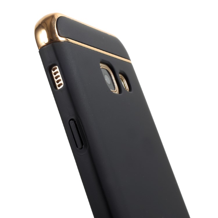 Matte Finish Electroplating Plastic Detachable 3-in-1 Back Case for Samsung Galaxy A3 (2017) - Black-6