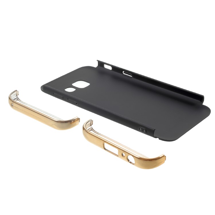 Matte Finish Electroplating Plastic Detachable 3-in-1 Back Case for Samsung Galaxy A3 (2017) - Black-8