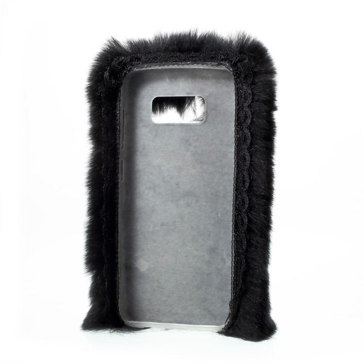For Samsung Galaxy S8 Plus G955 Rhinestone Decor Fluffy Soft TPU Back Case - Black-4