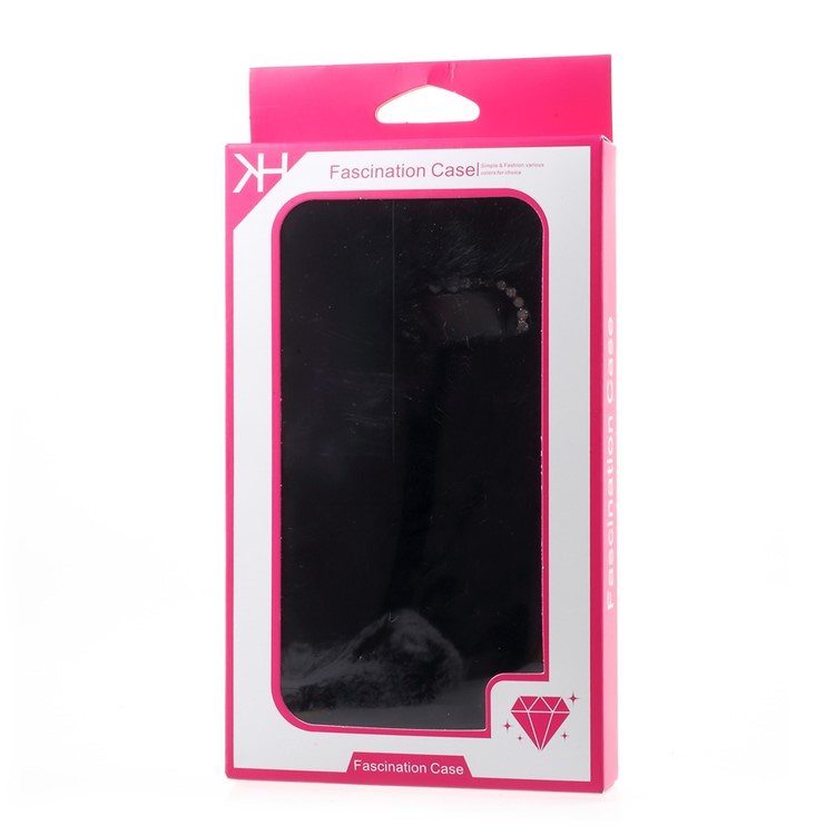 For Samsung Galaxy S8 Plus G955 Rhinestone Decor Fluffy Soft TPU Back Case - Black-7