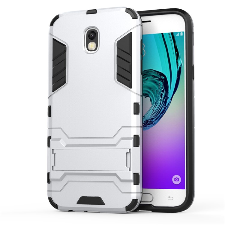 Cool Guard Kickstand Plastic TPU Hybrid Case for Samsung Galaxy J5 (2017) EU Version - Silver-1