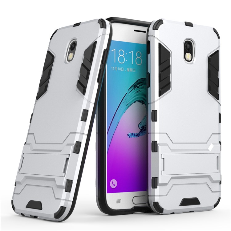 Cool Guard Kickstand Plastic TPU Hybrid Case for Samsung Galaxy J5 (2017) EU Version - Silver-2