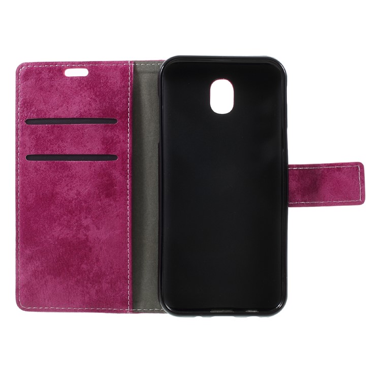 For Samsung Galaxy J5 (2017) EU Version Retro Style Wallet Leather Phone Case with Stand - Rose-6