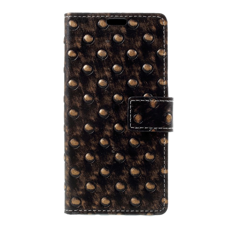 

Metal Style Pattern Leather Case with Wallet Slots for Samsung Galaxy J3 (2017) EU Version - Rivet / Gold