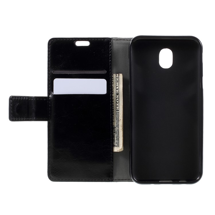 Crazy Horse Skin Wallet Leather Case with Stand for Samsung Galaxy J5 (2017) EU Version - Black-5