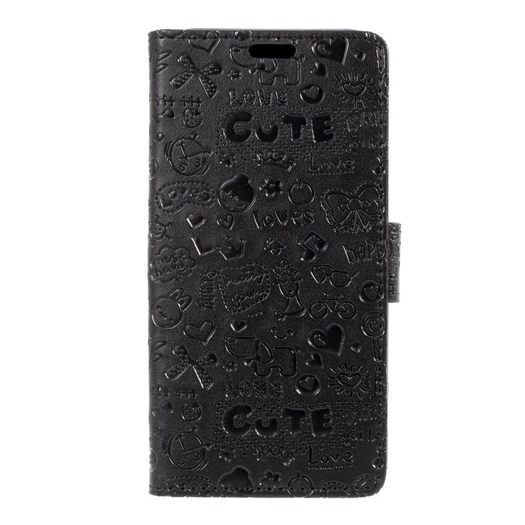 Cartoon Graffiti Wallet Leather Stand Case for Samsung Galaxy J3 (2017) EU Version - Black-2