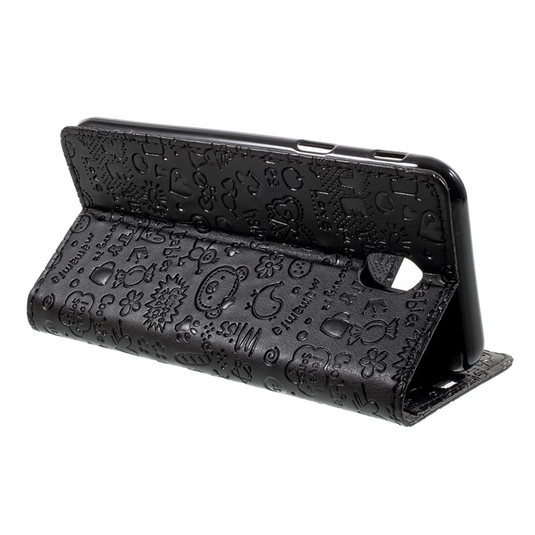 Cartoon Graffiti Wallet Leather Stand Case for Samsung Galaxy J3 (2017) EU Version - Black-4