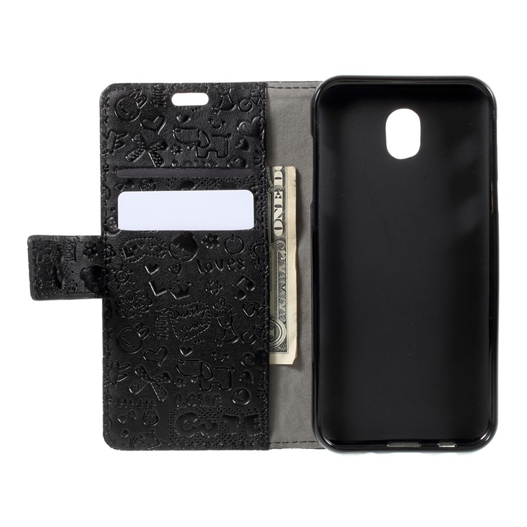 Cartoon Graffiti Wallet Leather Stand Case for Samsung Galaxy J3 (2017) EU Version - Black-5