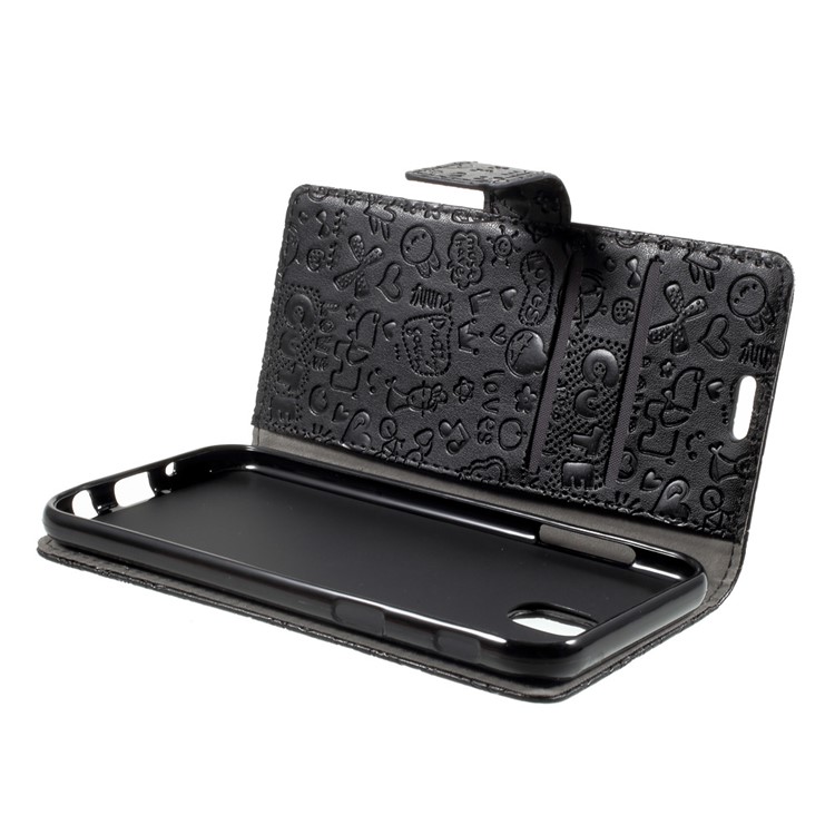 Cartoon Graffiti Wallet Leather Stand Case for Samsung Galaxy J3 (2017) EU Version - Black-6
