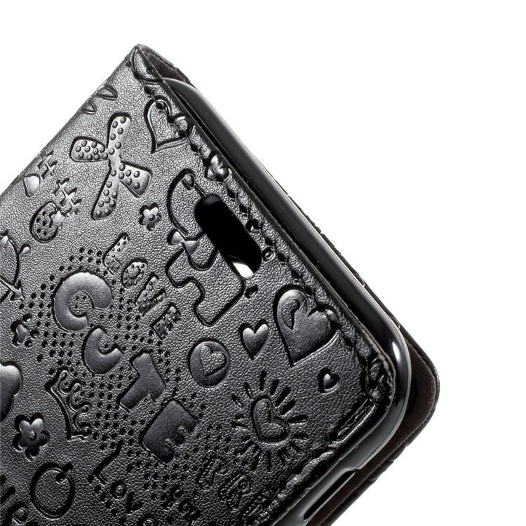 Cartoon Graffiti Wallet Leather Stand Case for Samsung Galaxy J3 (2017) EU Version - Black-9