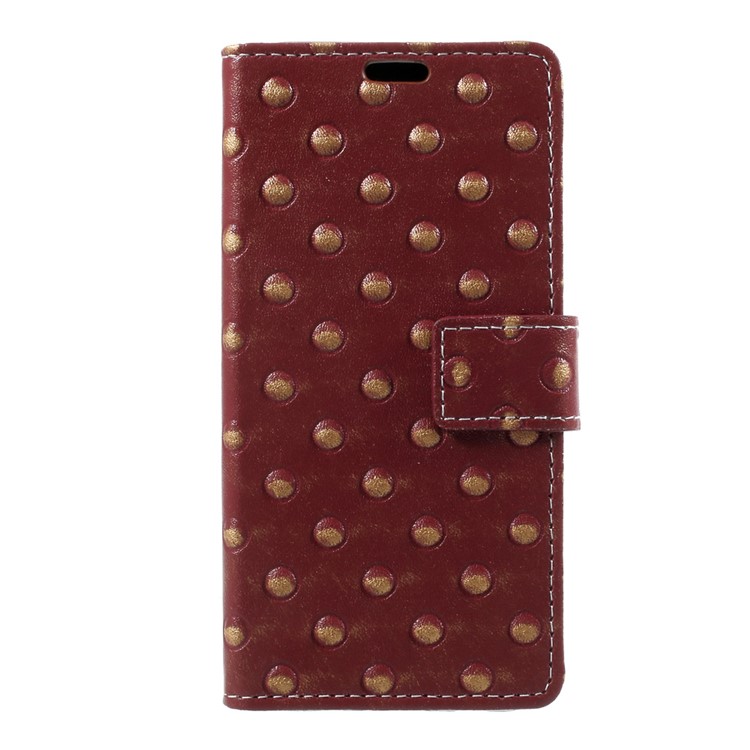 Metal Style Pattern Imprinted PU Leather Flip Case for Samsung Galaxy J5 (2017) EU Version - Rivet / Red-2