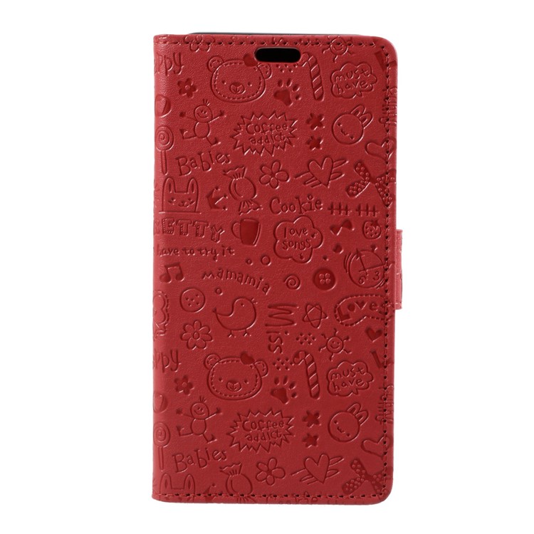 

artoon Graffiti Wallet Leather Shell Cover with Stand for Samsung Galaxy J5 (2017) EU Version - Red