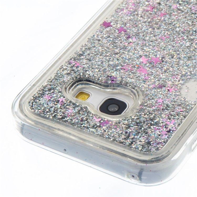 Cool Quicksand Dynamic Liquid Glitter Powder TPU Phone Cover for Samsung Galaxy A3 (2017) - Silver-3