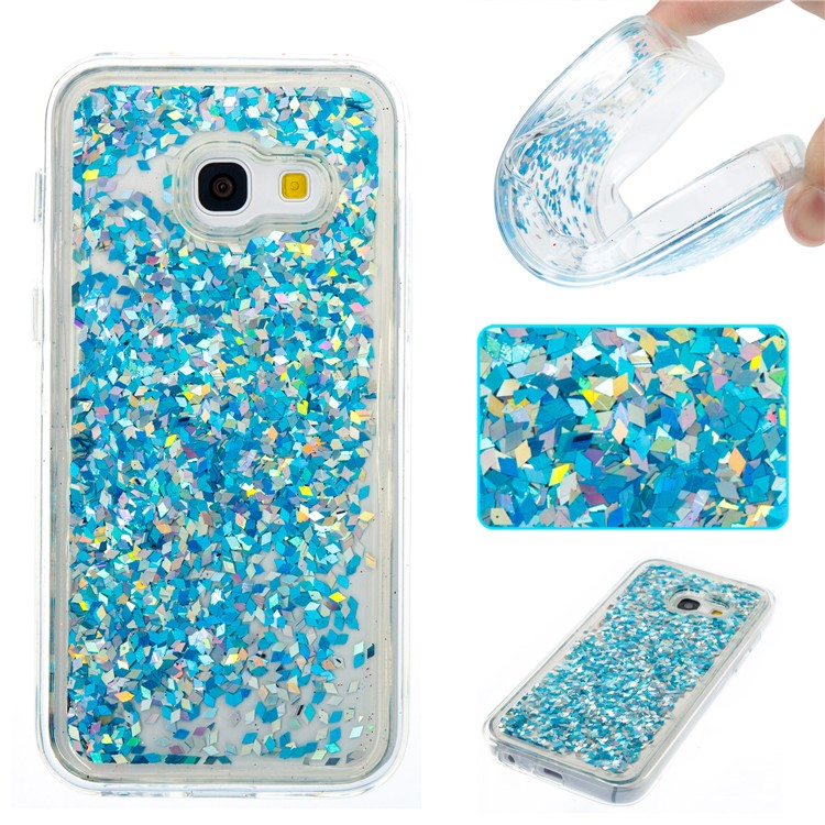 

Cool Quicksand Dynamic Liquid Glitter Powder TPU Phone Protection Cover for Samsung Galaxy A3 (2017) - Baby Blue