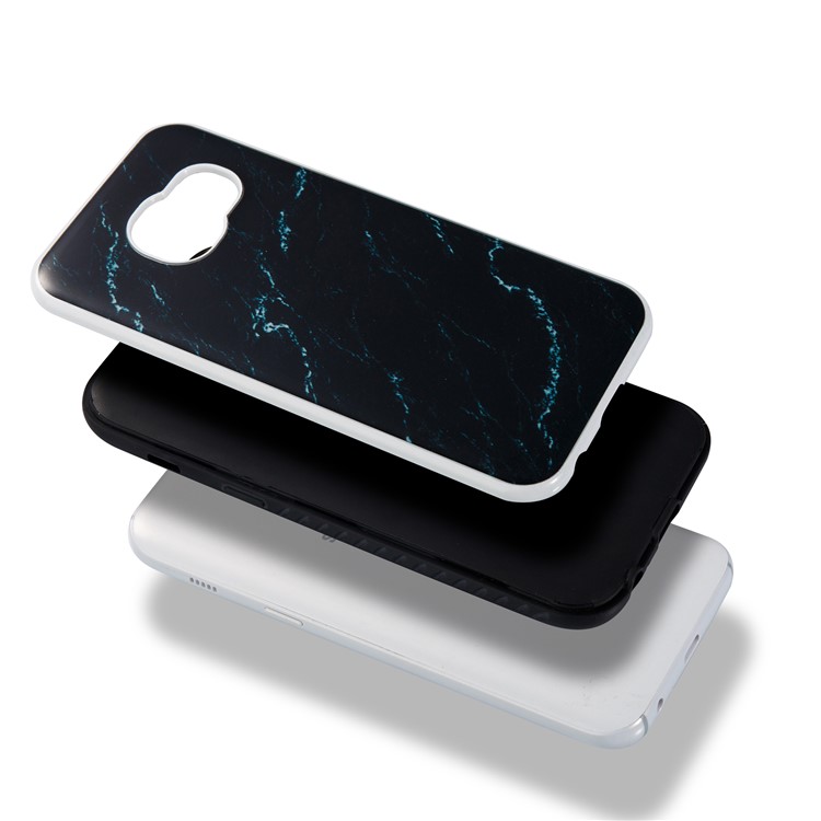 For Samsung Galaxy A3 (2017) Marble Texture Detachable 2-In-1 TPU+PC Phone Cover - Black-2