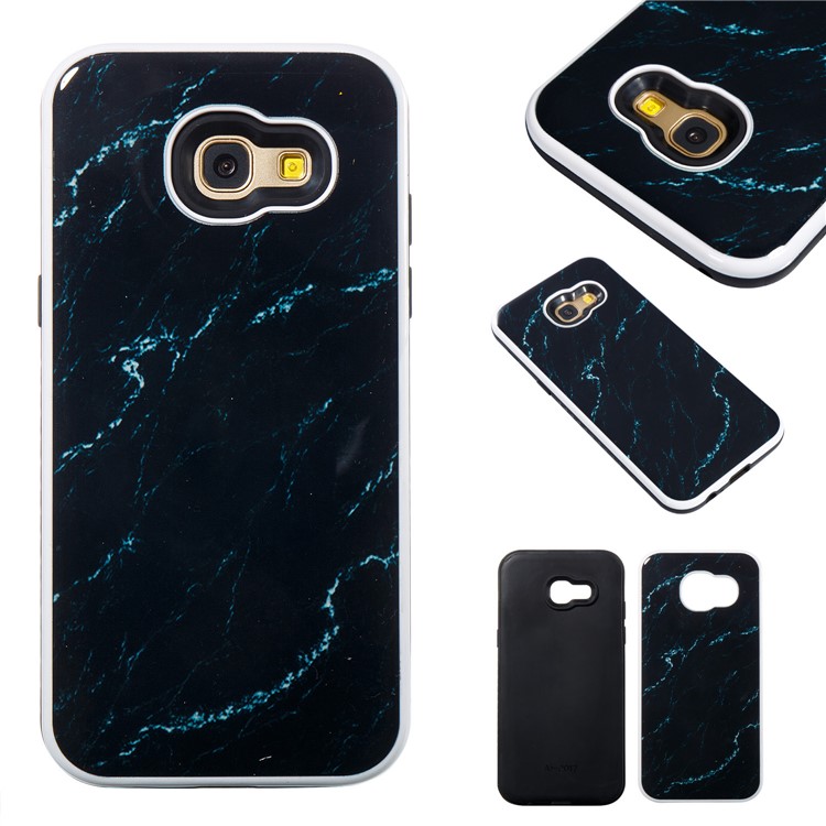 For Samsung Galaxy A5 (2017) Marble Texture Detachable 2-In-1 TPU+PC Phone Cover - Black-1