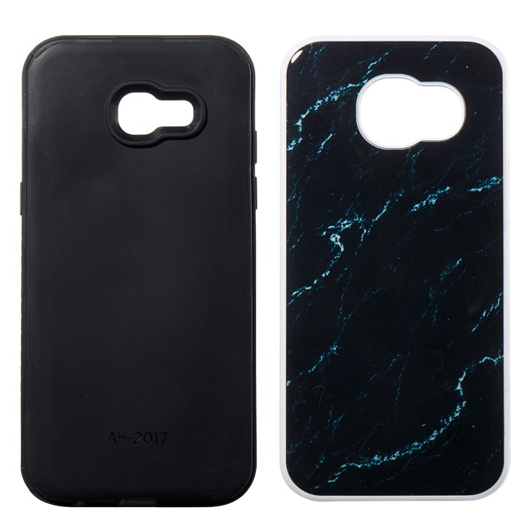For Samsung Galaxy A5 (2017) Marble Texture Detachable 2-In-1 TPU+PC Phone Cover - Black-3