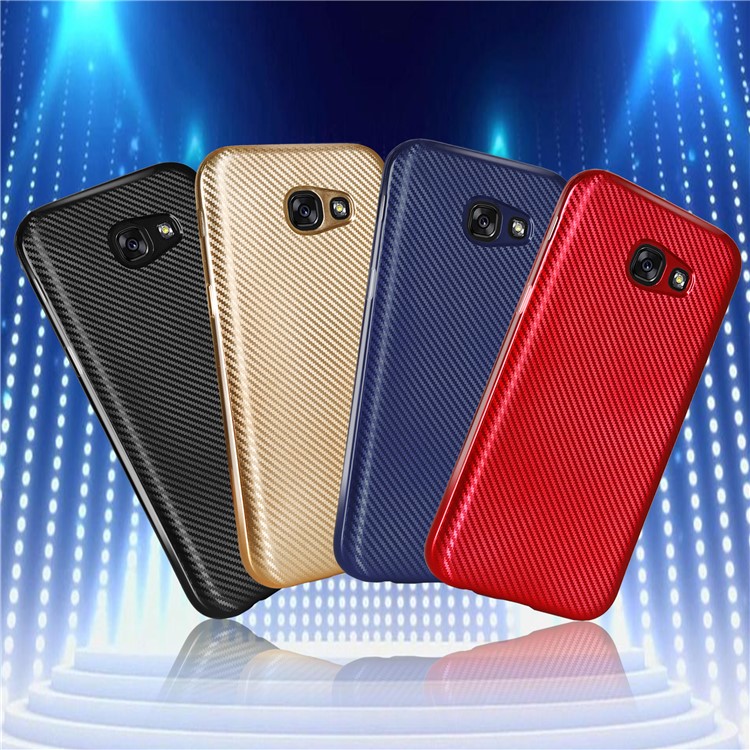 Electroplating Carbon Fiber Soft TPU Phone Casing for Samsung Galaxy A5 (2017) SM-A520 - Black-2