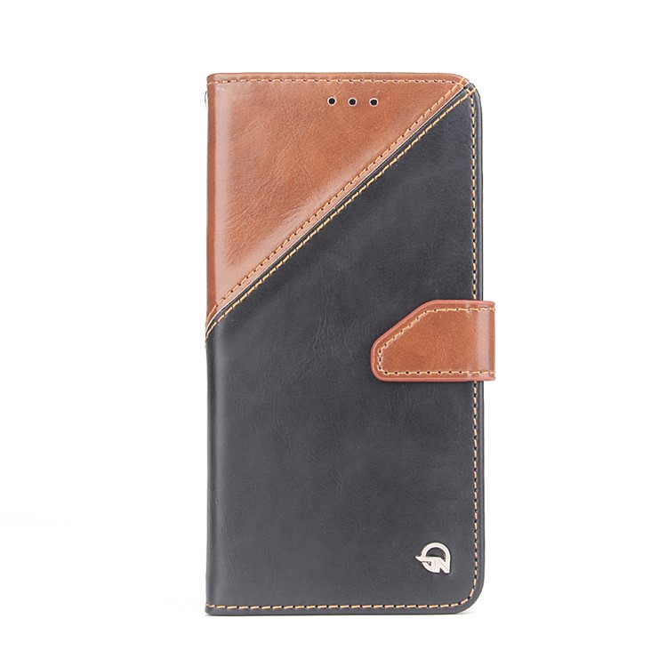 MOLAN CANO Splicing Contrast Color Leather Wallet Stand Mobile Phone Case for Samsung Galaxy S8 G950 - Brown-1