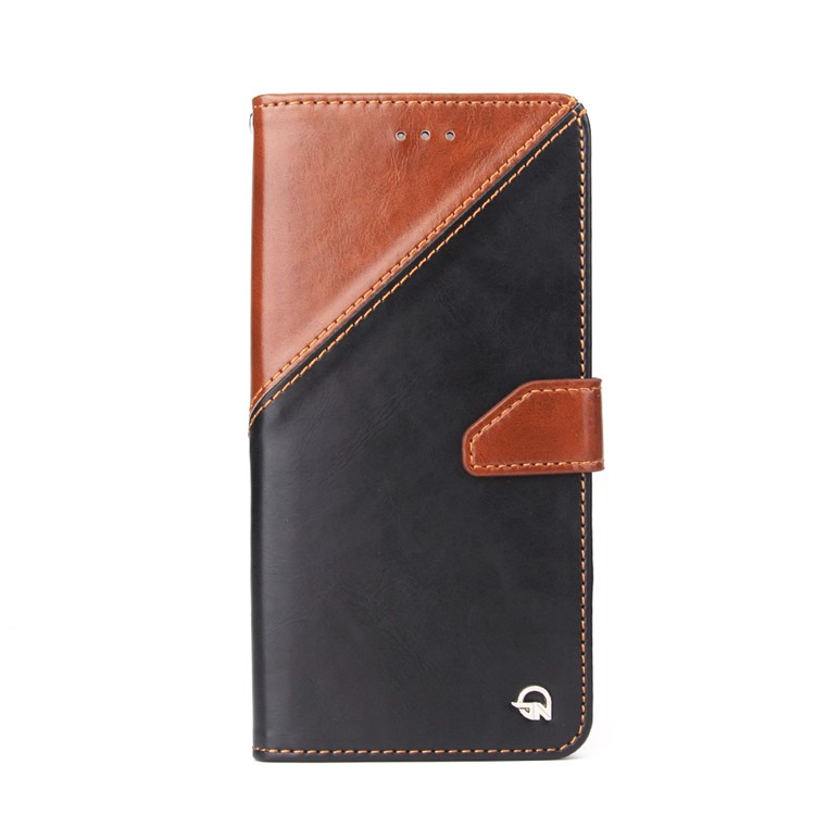 MOLAN CANO Splicing Bi-color Leather Wallet Stand Phone Case for Samsung Galaxy S8+ SM-G955 - Brown-1
