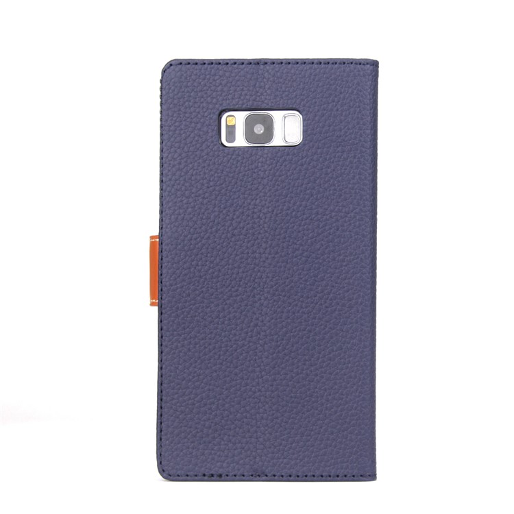 MOLAN CANO Lucky Series Wallet Stand Leather Flip Mobile Phone Case for Samsung Galaxy S8 Plus SM-G955 - Blue-2