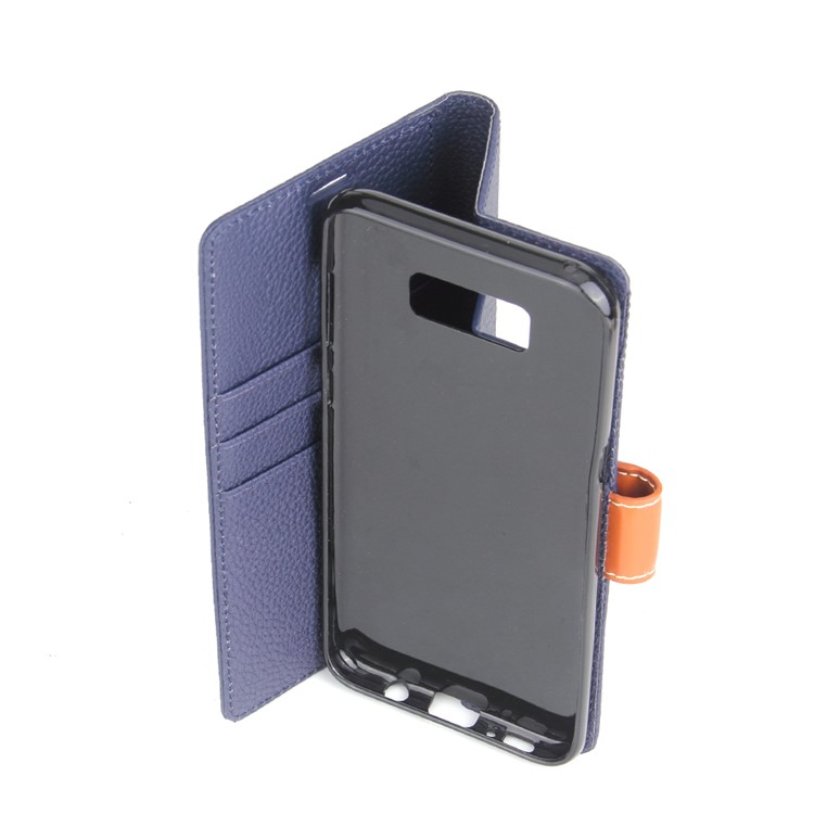 MOLAN CANO Lucky Series Wallet Stand Leather Flip Mobile Phone Case for Samsung Galaxy S8 Plus SM-G955 - Blue-5