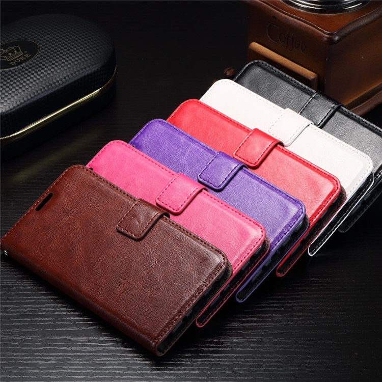 Crazy Horse Leather Wallet Stand Phone Case for Samsung Galaxy J7 (2017) EU Version - Black-4