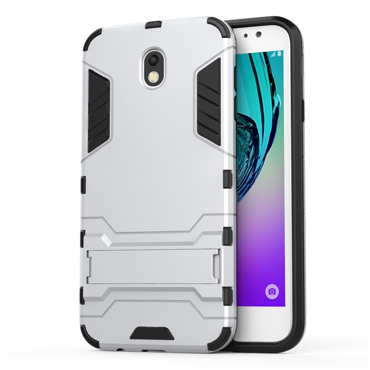 Cool Guard Plastic TPU Hybrid Case for Samsung Galaxy J7 (2017) EU Version - Silver-2