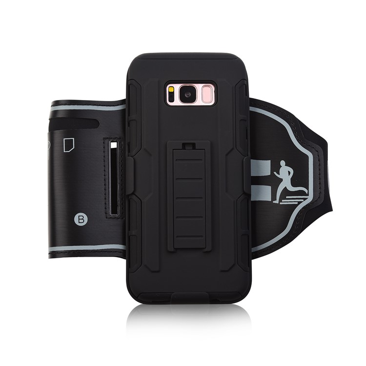 For Samsung Galaxy S8 G950 3-in-1 ArmBand Case PC + TPU Cover with Kickstand-4