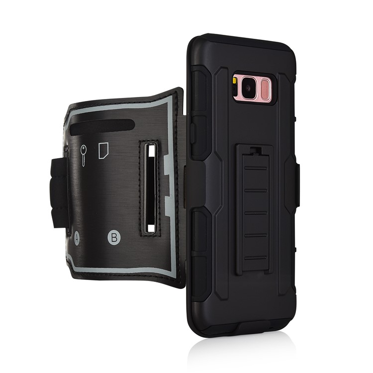 For Samsung Galaxy S8 G950 3-in-1 ArmBand Case PC + TPU Cover with Kickstand-6