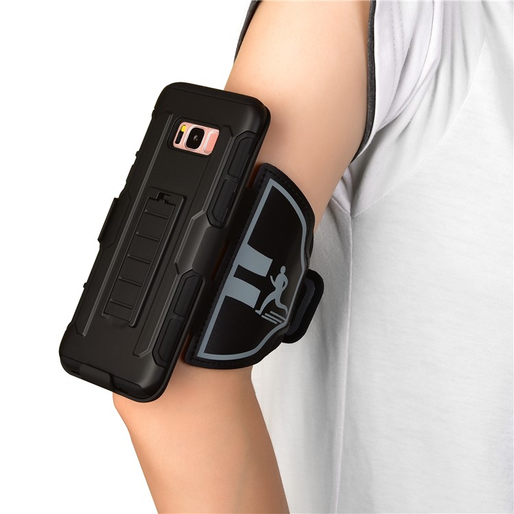 For Samsung Galaxy S8 G950 3-in-1 ArmBand Case PC + TPU Cover with Kickstand-7