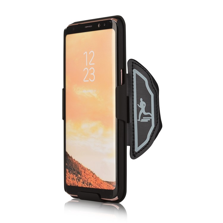 Sports Armband + PC Stripe Hard Cell Phone Case 2-In-1 Combo for Samsung Galaxy S8 Plus G955-4