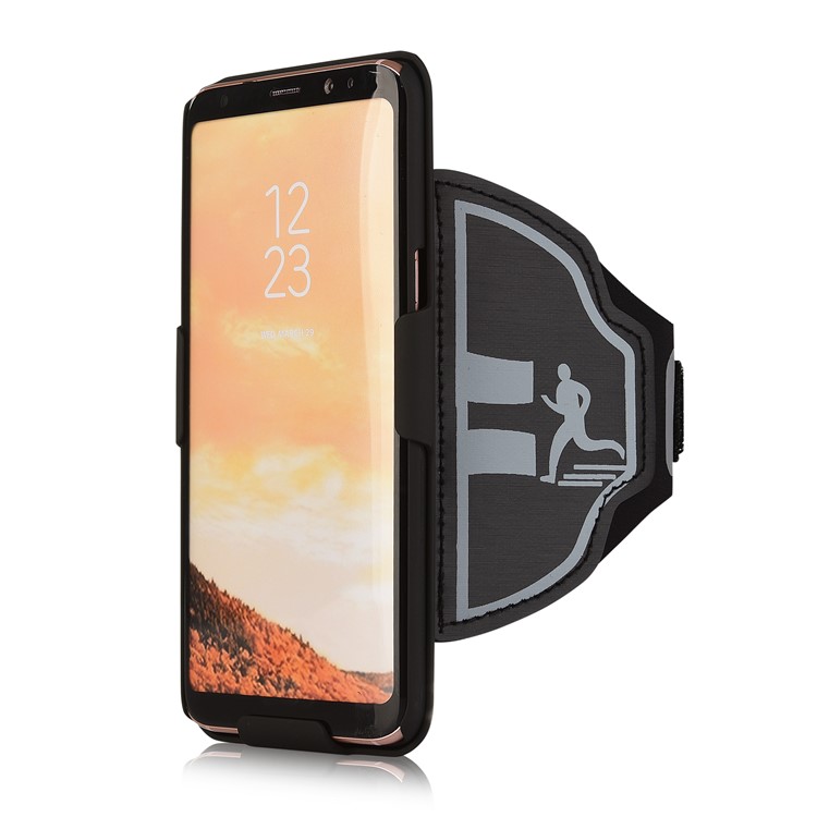 Sports Armband + PC Stripe Hard Cell Phone Case 2-In-1 with Slot for Samsung Galaxy S8 Plus G955-4