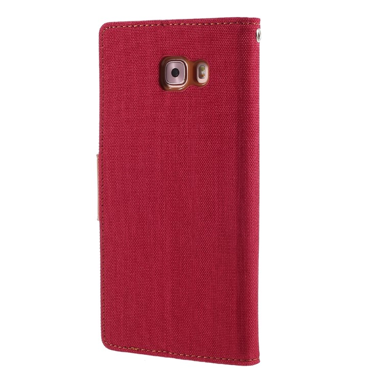 MERCURY GOOSPERY Canvas Leather Mobile Cover for Samsung Galaxy C9 Pro - Red-2