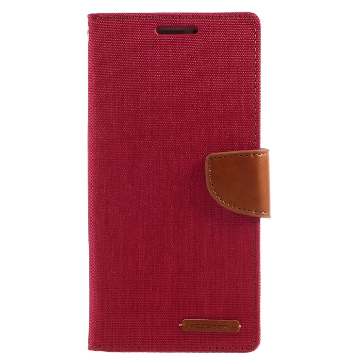 MERCURY GOOSPERY Canvas Leather Mobile Cover for Samsung Galaxy C9 Pro - Red-3