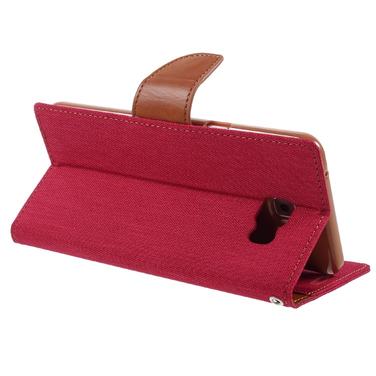 MERCURY GOOSPERY Canvas Leather Mobile Cover for Samsung Galaxy C9 Pro - Red-5