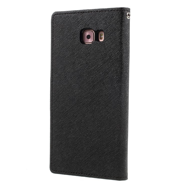 MERCURY GOOSPERY PU Leather Wallet Phone Cover for Samsung Galaxy C9 Pro - Black-2