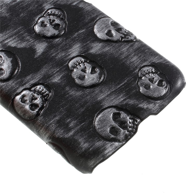 Leather Coated PC Mobile Cover for Samsung Galaxy Xcover 4 - Skull / Grey-5