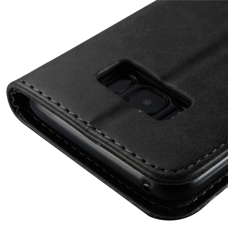 Imprint Skull Flowers Leather Wallet Case for Samsung Galaxy S8 G950 - Black-9