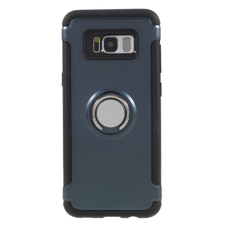 Magnetic Ring Holder TPU PC Case Accessory for Samsung Galaxy S8 Plus SM-G955 - Baby Blue-1