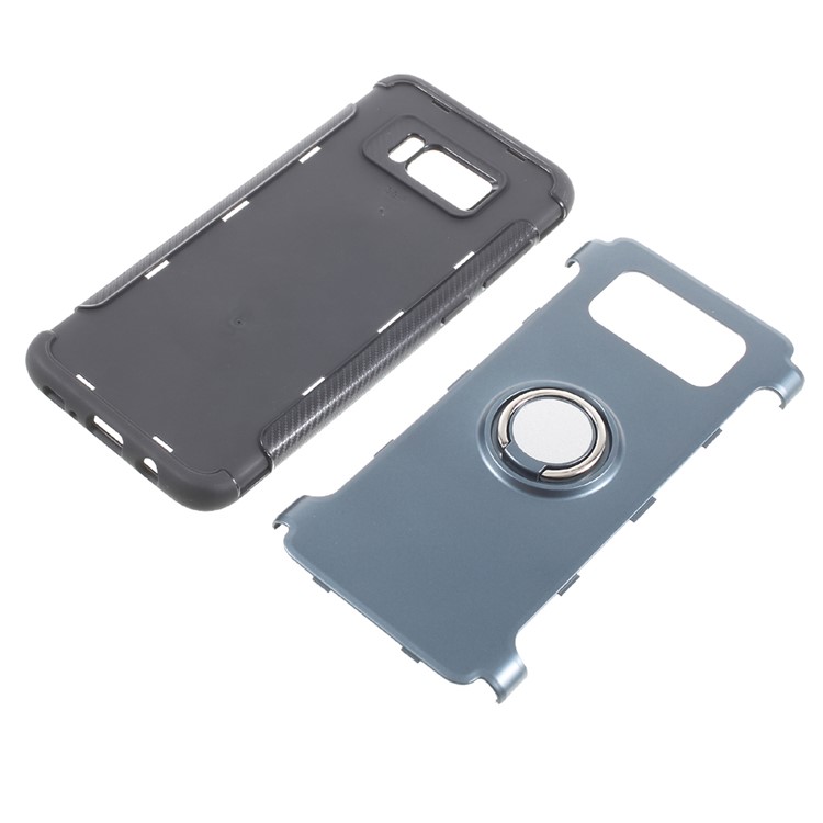 Magnetic Ring Holder TPU PC Case Accessory for Samsung Galaxy S8 Plus SM-G955 - Baby Blue-6