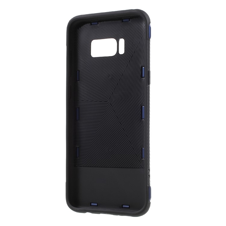 For Samsung Galaxy S8+ SM-G955 Magnetic Ring Holder TPU PC Hard Case Shell - Dark Blue-5
