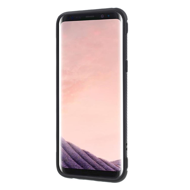 Magnetic Ring Holder TPU PC Back Case for Samsung Galaxy S8 G950 - Black-2